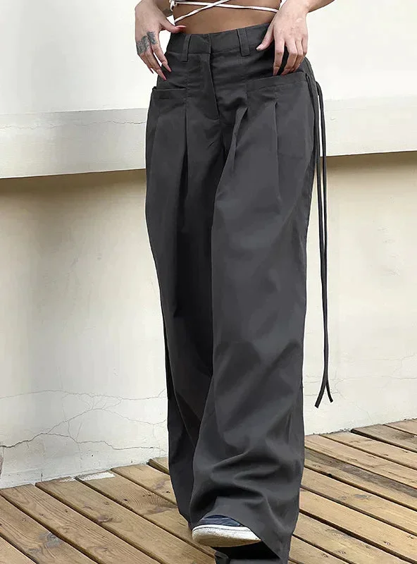 TastyHottie - RETRO LOW WAIST LOOSE WIDE LEG PANTS