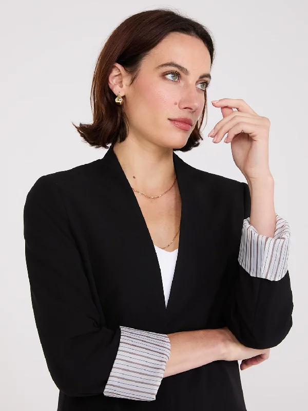 Collarless Open Blazer