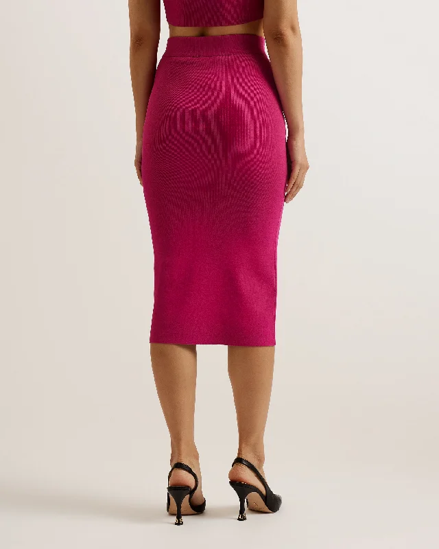 Barbrha Knitted Bodycon Skirt Purple