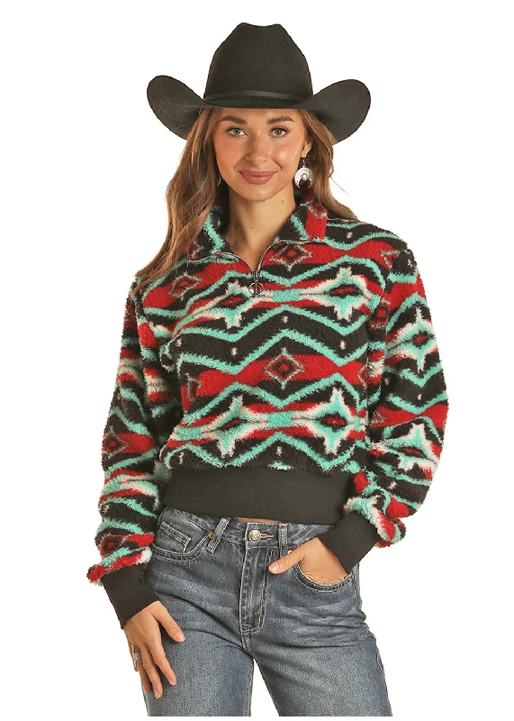 Women's Rock & Roll Sherpa Pullover #BW91T02024