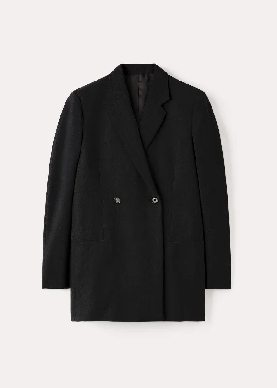 Double-breasted vent blazer black