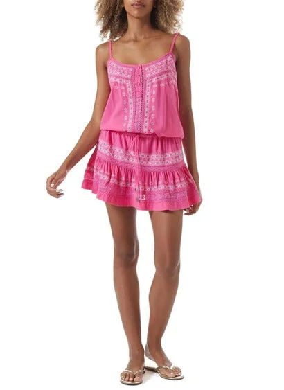 Melissa Odabash Karen Short Dress - Hot Pink White