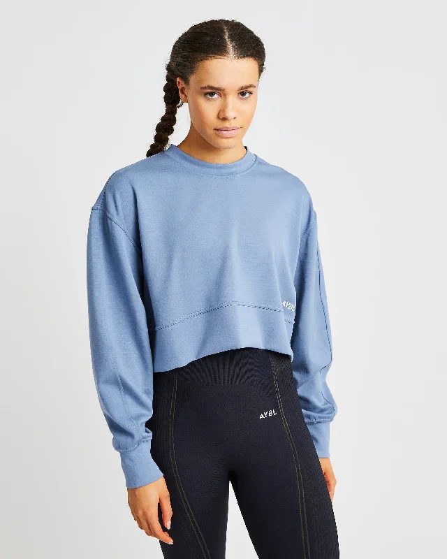 Oversized Crop Jumper - Blue