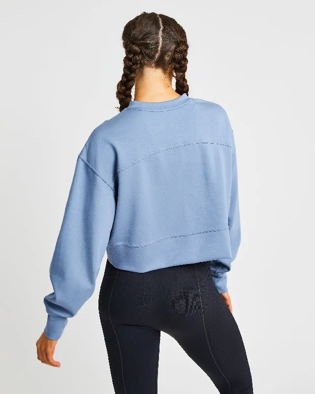 Oversized Crop Jumper - Blue