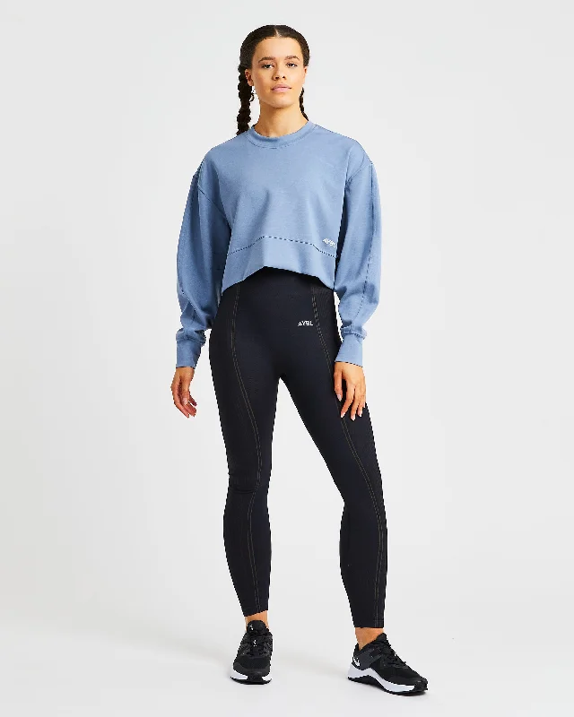 Oversized Crop Jumper - Blue