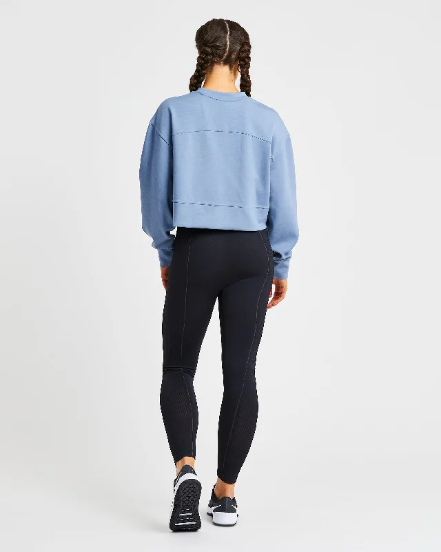 Oversized Crop Jumper - Blue