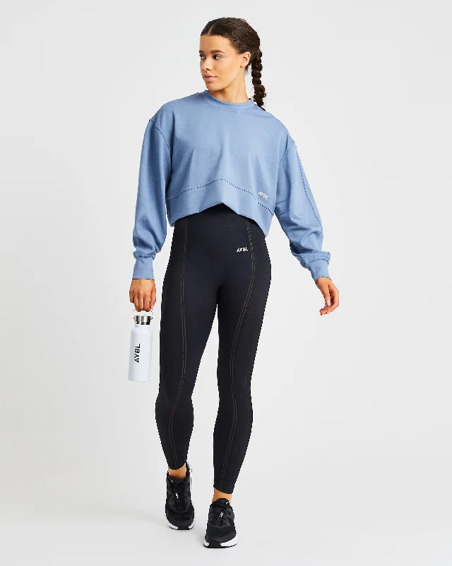 Oversized Crop Jumper - Blue