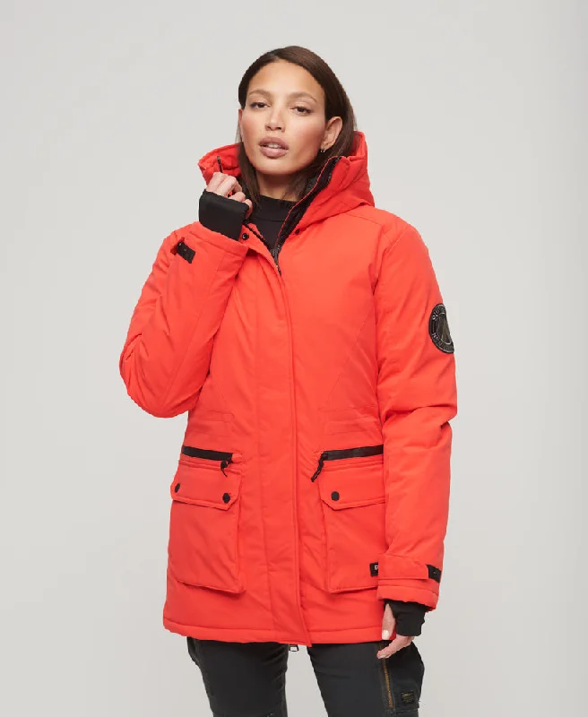 City Padded Parka Jacket | Sunset Red