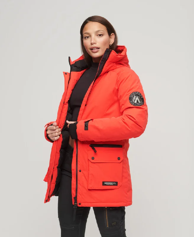 City Padded Parka Jacket | Sunset Red