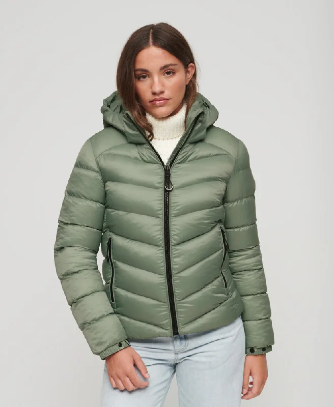 Hooded Fuji Padded Jacket | Light Jade Green