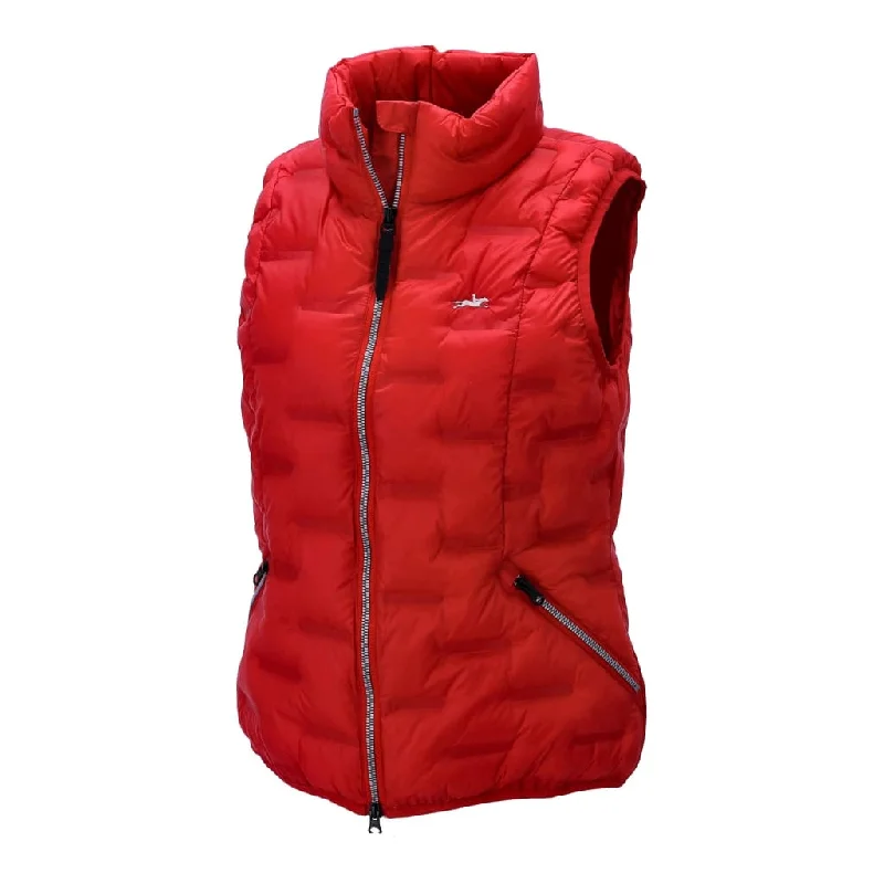 Schockemohle Ladies Quilted Gilet Summer Rose Style True Red