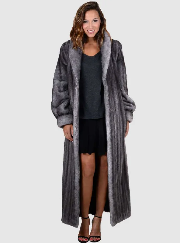 Very Finest Full Length Mink Fur Coat with Shawl Collar & Rollback Cuffs