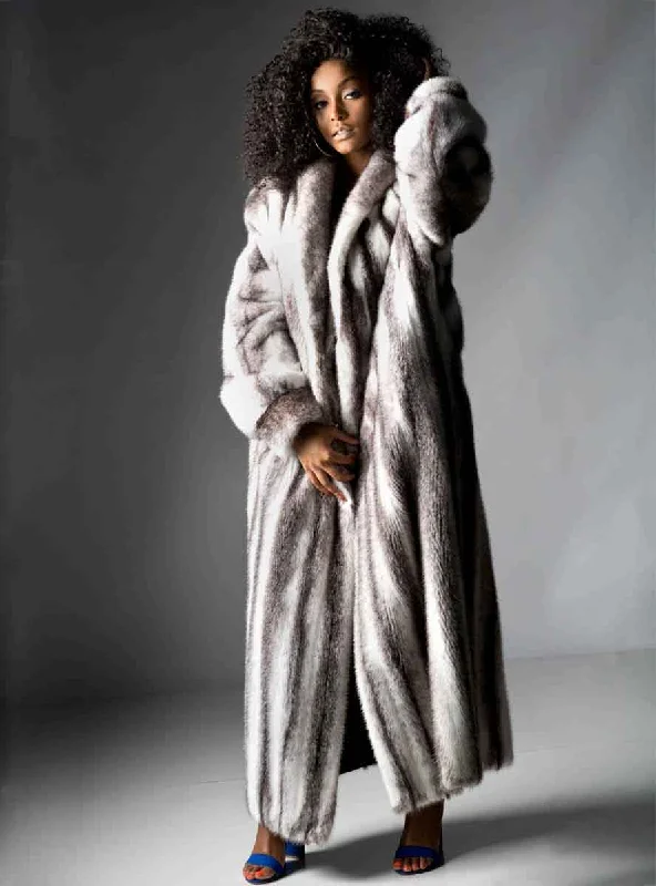 Very Finest Full Length Mink Fur Coat with Shawl Collar & Rollback Cuffs