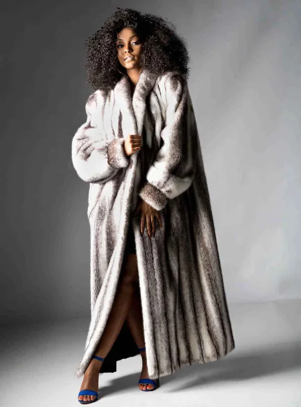 Very Finest Full Length Mink Fur Coat with Shawl Collar & Rollback Cuffs