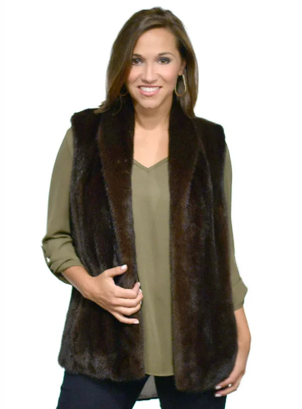 Mink Fur Vest with Shawl Collar