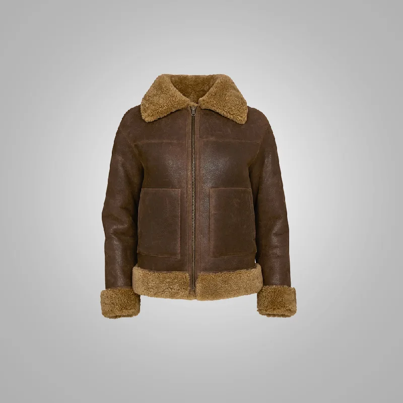 New 2024 B3 Flight Shearling Leather Bomber Aviator Jacket