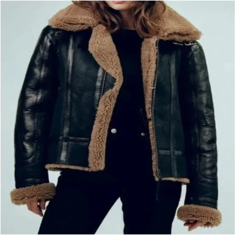 Women's B3 Bomber Sheepskin Shearling Leather Jacket