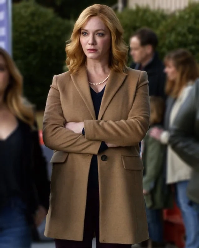 Good Girls Christina Hendricks Wool Camel Coat