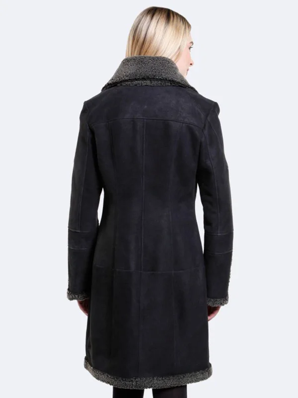 Hailey Black Sheepskin Shearling Coat