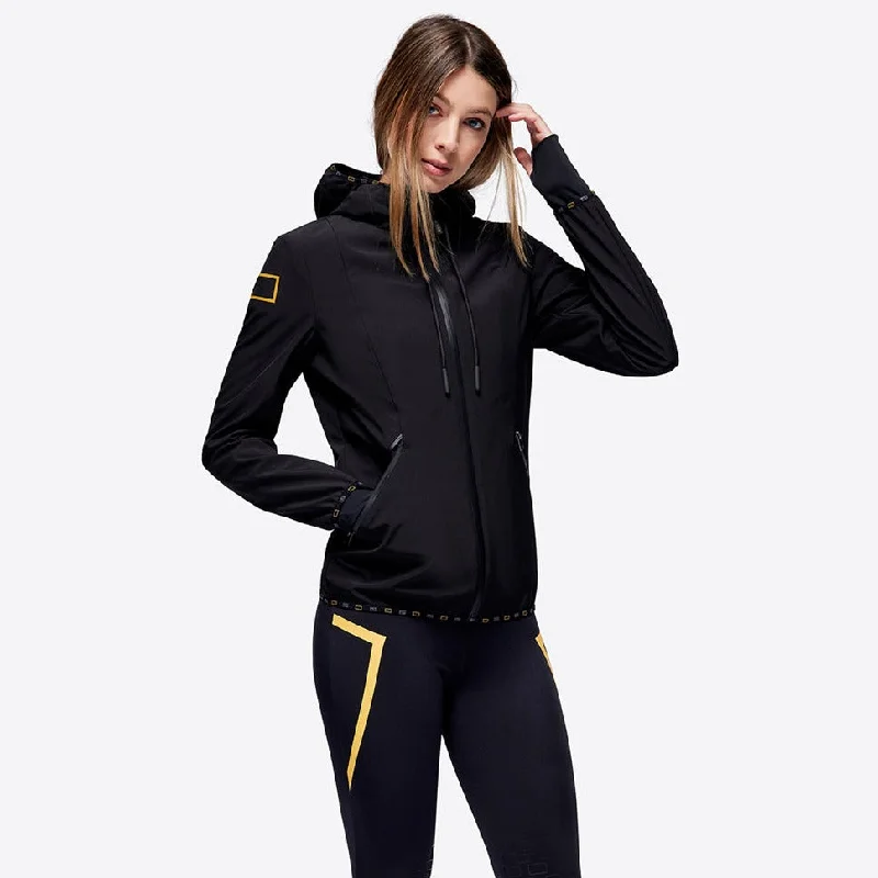 RG Women's Jersey Hooded Zip Softshell Jacket - Black