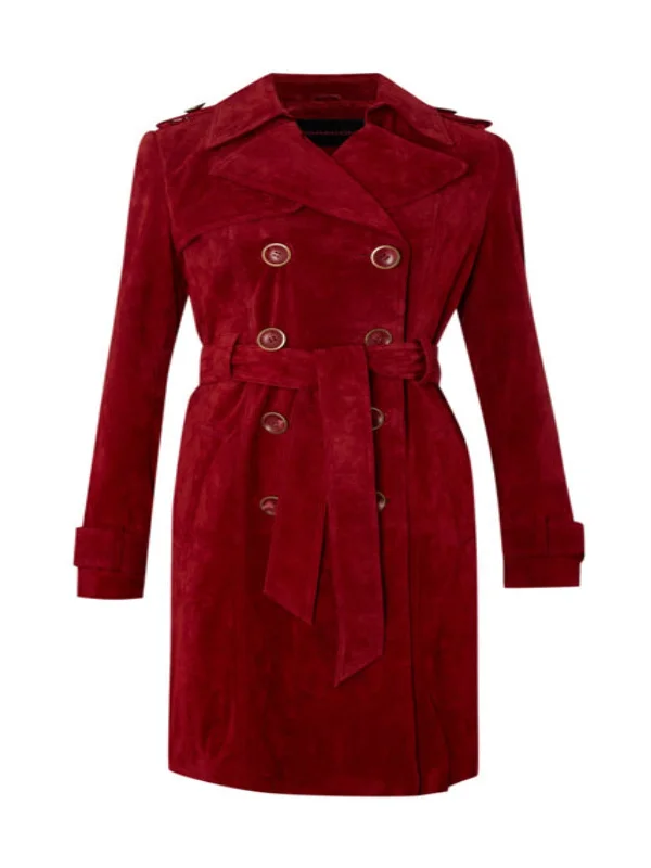 Woman Red Suede Coat