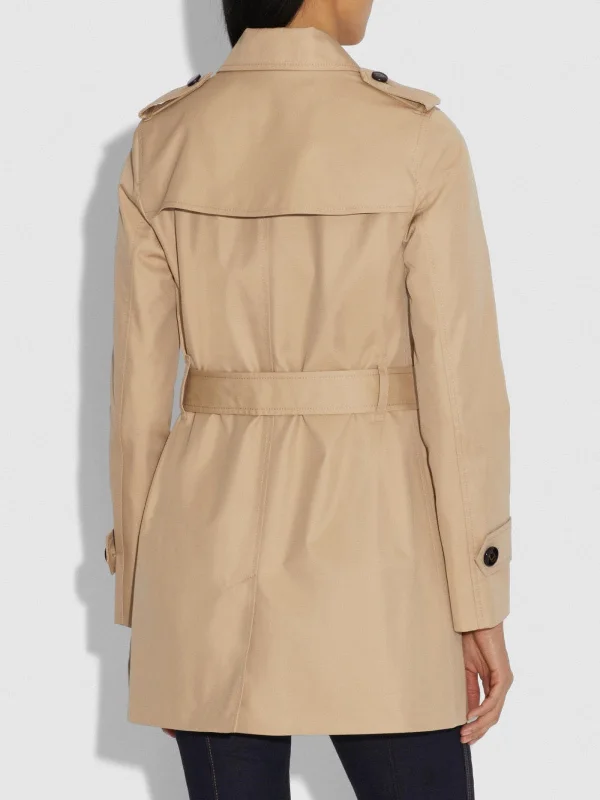 Women Khaki Cotton Trench Coat - Boneshia.com