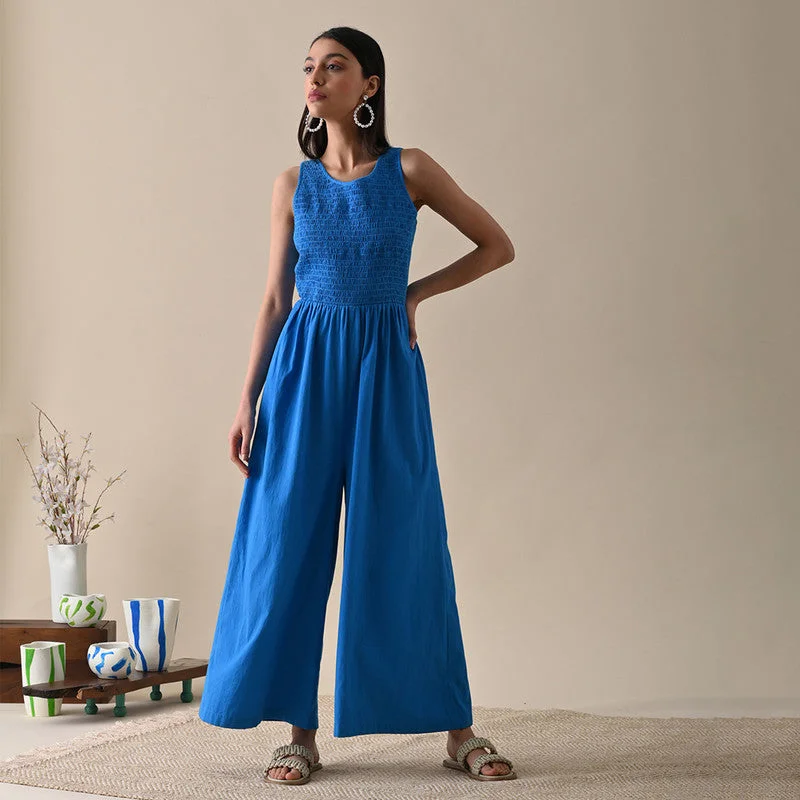 Jumpsuits For Women | Organic Cotton | Wide Leg | Blue