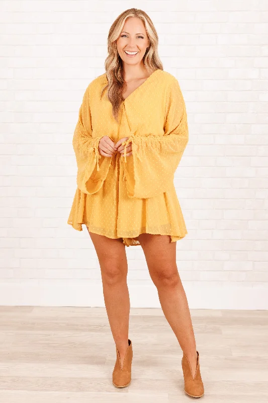 Night Lights Romper, Honey