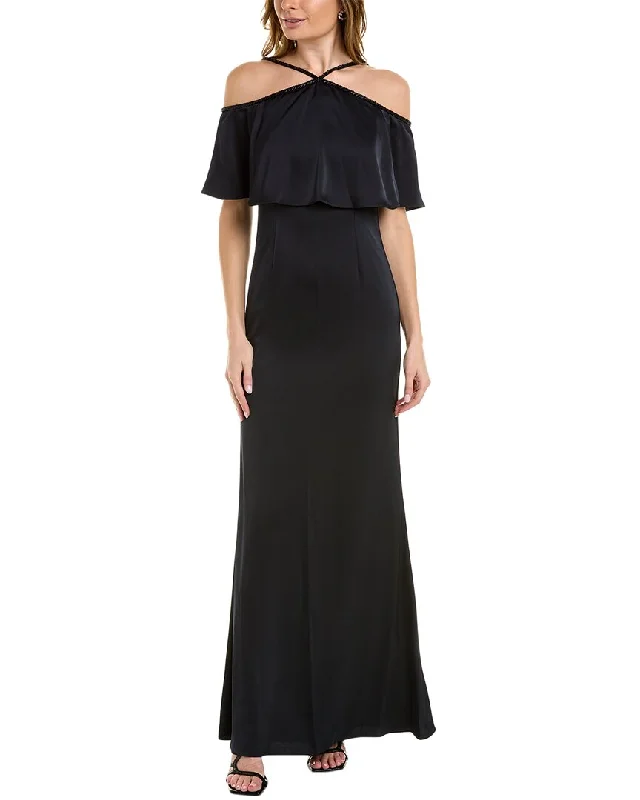 Aidan Mattox Cold-Shoulder Gown