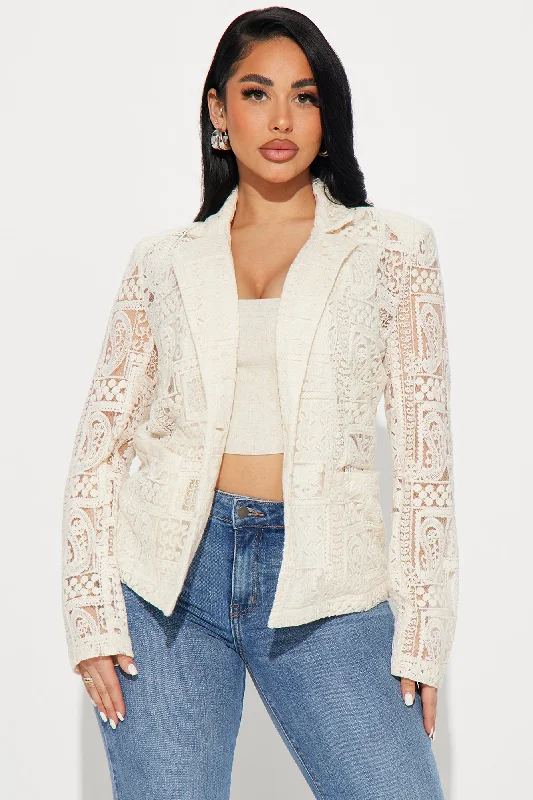 All For Me Crotchet Blazer - Cream