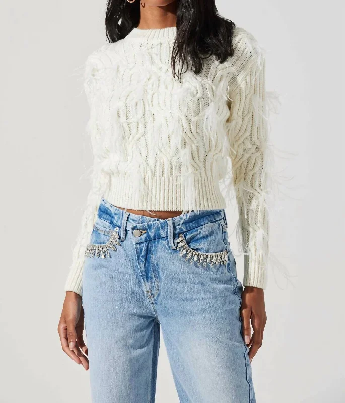 Almeida Feather Sweater In Cream