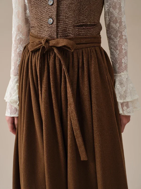 belted-wool-skirt-brown-skirt-pleated-wool-skirt-midi-wool-skirt-vintage-skirt-winter-warm-skirt-pockets-skirt-linennaive