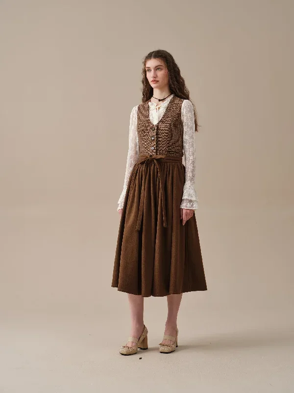 belted-wool-skirt-brown-skirt-pleated-wool-skirt-midi-wool-skirt-vintage-skirt-winter-warm-skirt-pockets-skirt-linennaive