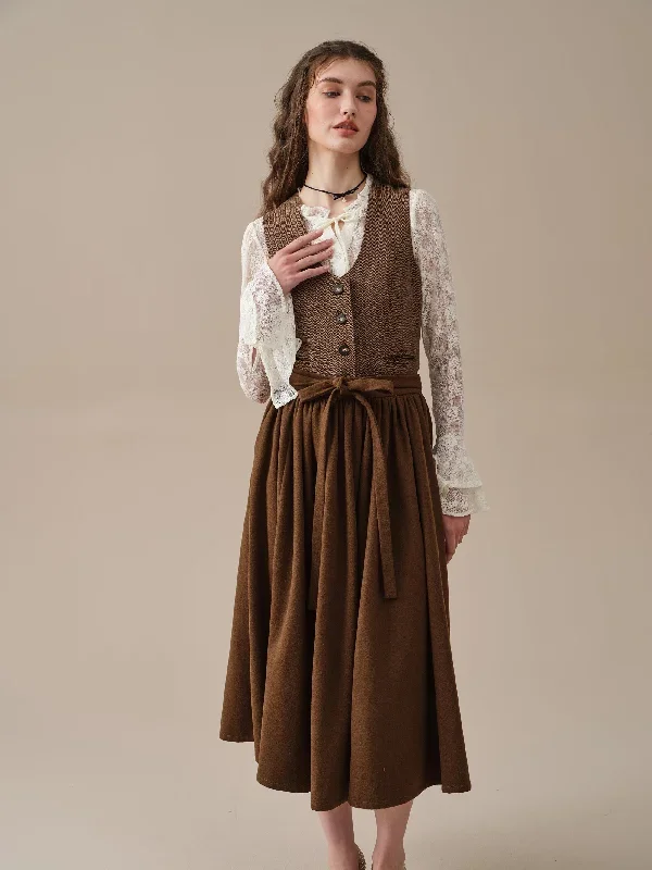 belted-wool-skirt-brown-skirt-pleated-wool-skirt-midi-wool-skirt-vintage-skirt-winter-warm-skirt-pockets-skirt-linennaive