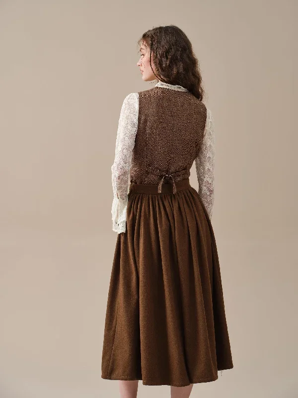 belted-wool-skirt-brown-skirt-pleated-wool-skirt-midi-wool-skirt-vintage-skirt-winter-warm-skirt-pockets-skirt-linennaive