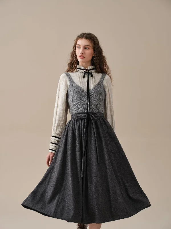 belted-wool-skirt-brown-skirt-pleated-wool-skirt-midi-wool-skirt-vintage-skirt-winter-warm-skirt-pockets-skirt-linennaive