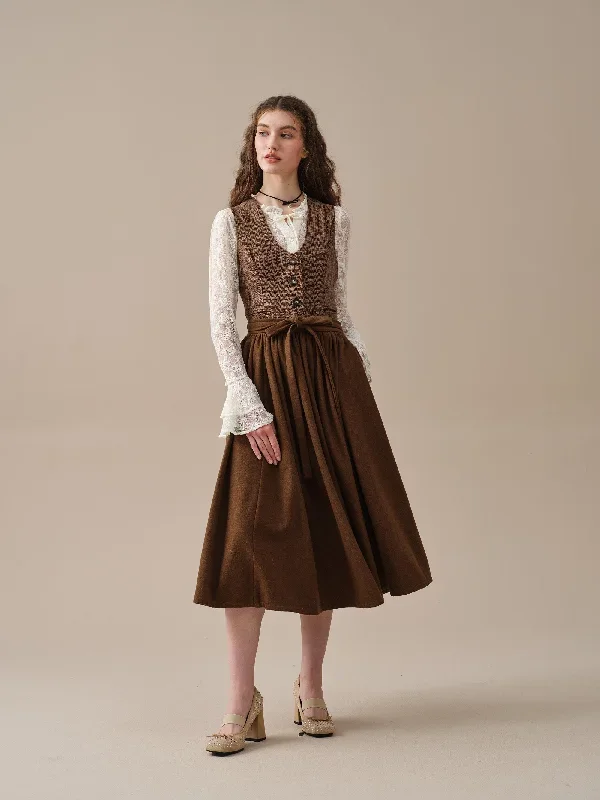 belted-wool-skirt-brown-skirt-pleated-wool-skirt-midi-wool-skirt-vintage-skirt-winter-warm-skirt-pockets-skirt-linennaive