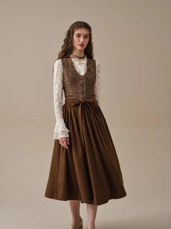 belted-wool-skirt-brown-skirt-pleated-wool-skirt-midi-wool-skirt-vintage-skirt-winter-warm-skirt-pockets-skirt-linennaive