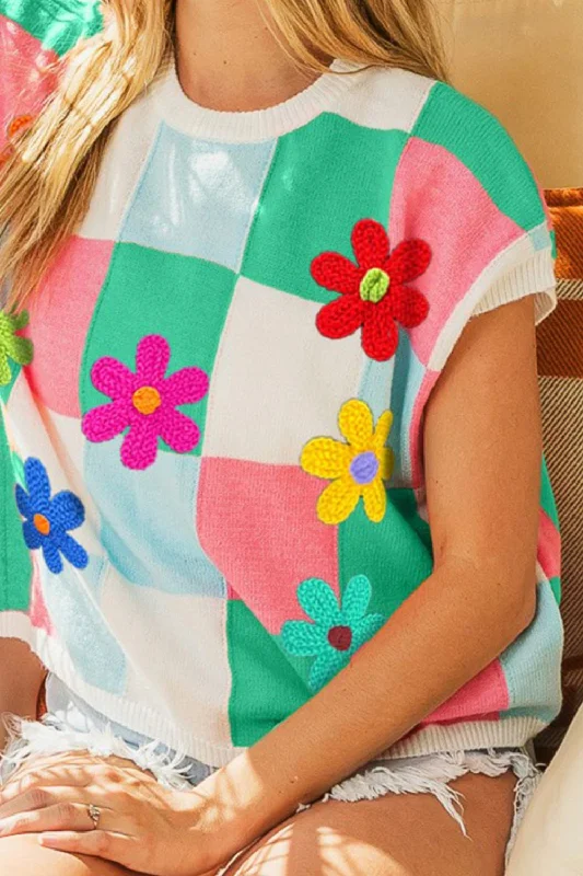 bibi-flower-patch-checkered-sweater-vest