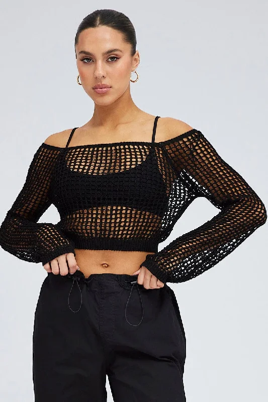 black-crochet-knit-top-long-sleeve-square-neck-kn2220-41jb-1