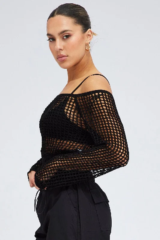 black-crochet-knit-top-long-sleeve-square-neck-kn2220-41jb-1