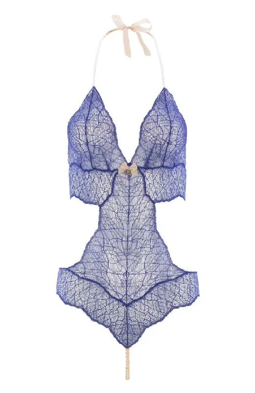 Blue bodysuit with single pearl string - Sydney Body Single