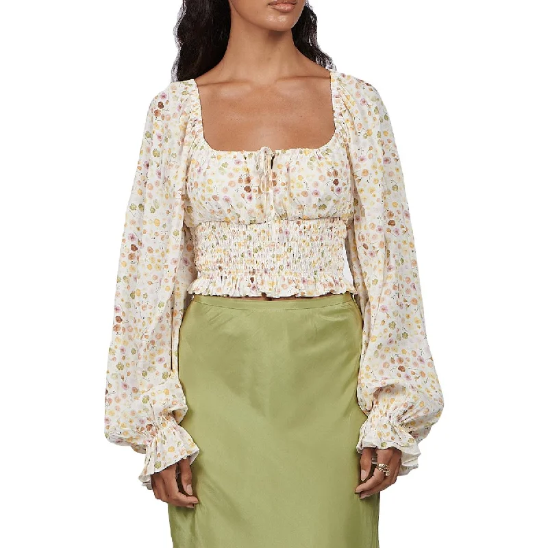 bobby-womens-floral-smocked-crop-top