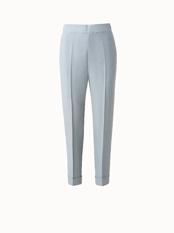 Crêpe Pants with Cuffs