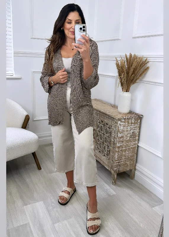 Clara Light Brown Knit Cardigan