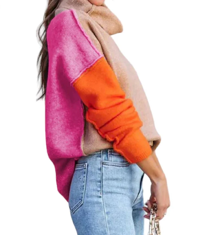 color-block-turtleneck-sweater-in-pink-orange