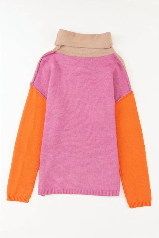 color-block-turtleneck-sweater-in-pink-orange