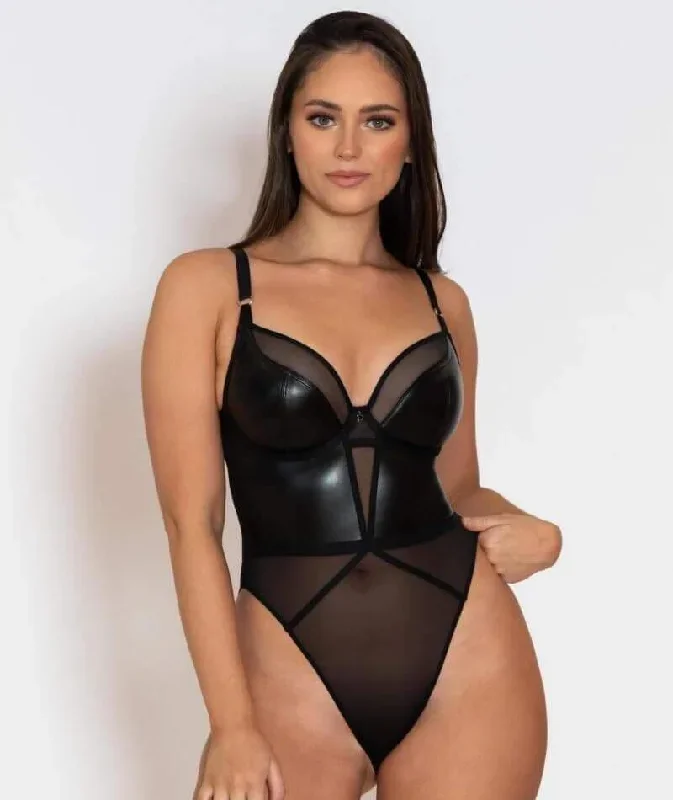 Curvy Kate Lucky Star Underwire Plunge Bodysuit - Black