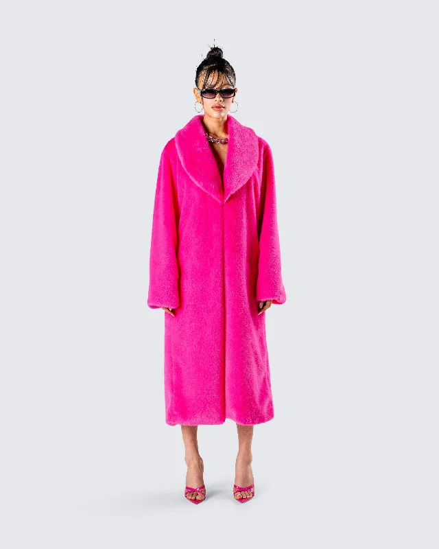 dorinne-hot-pink-vegan-fur-coat