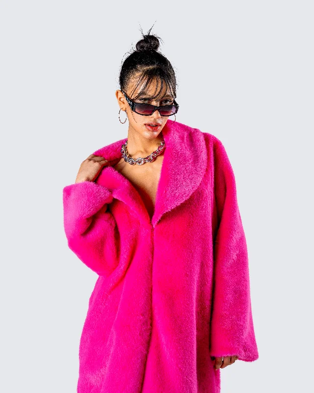 dorinne-hot-pink-vegan-fur-coat